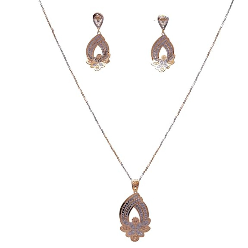 Gold & Silver Necklace Set with Earrings for Women