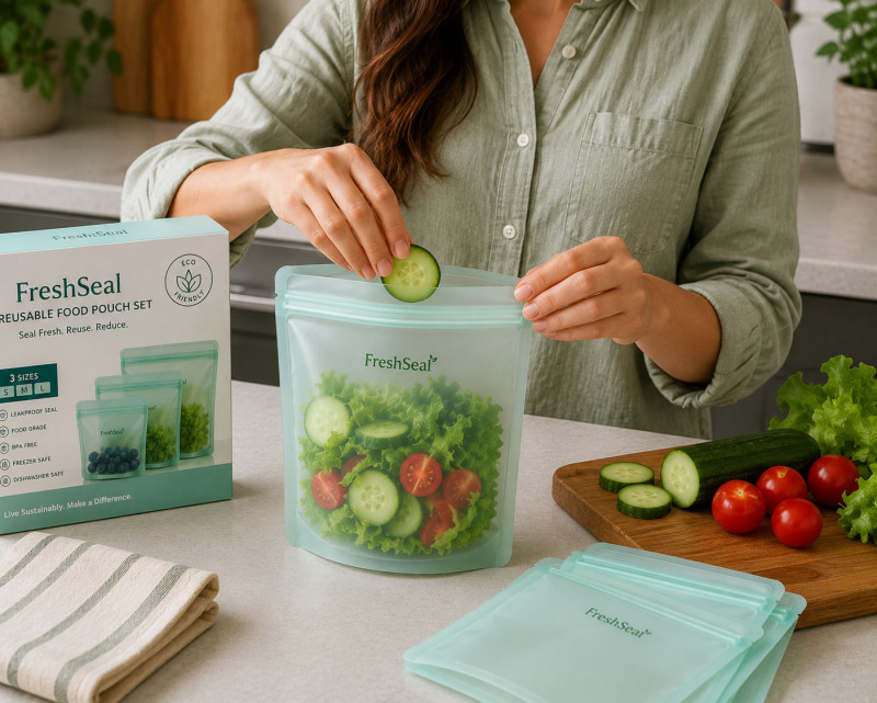 FreshSeal Reusable Food Pouch Set