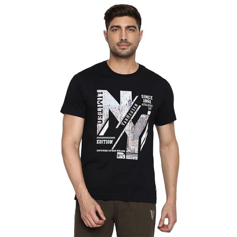 Van Heusen Men's Cotton Regular Fit T-Shirt