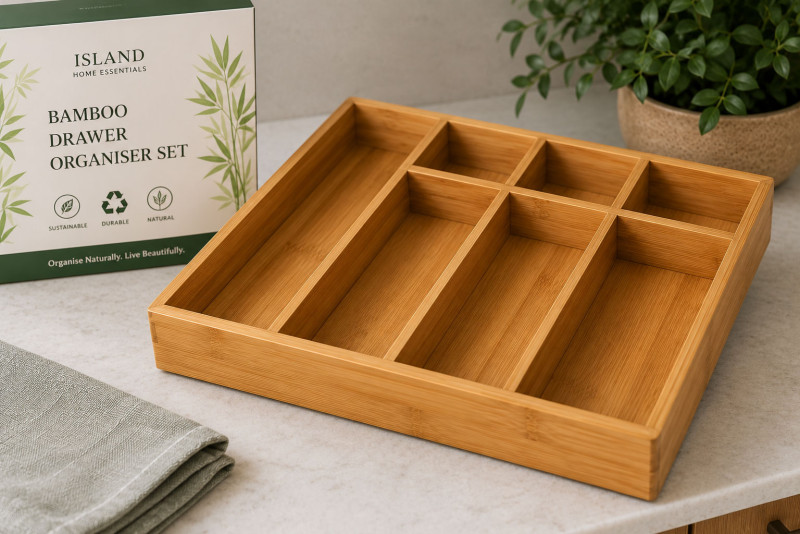 Bamboo Drawer Organiser Set