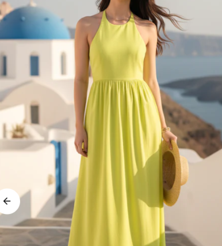 Halter Neck Cotton Maxi Dress