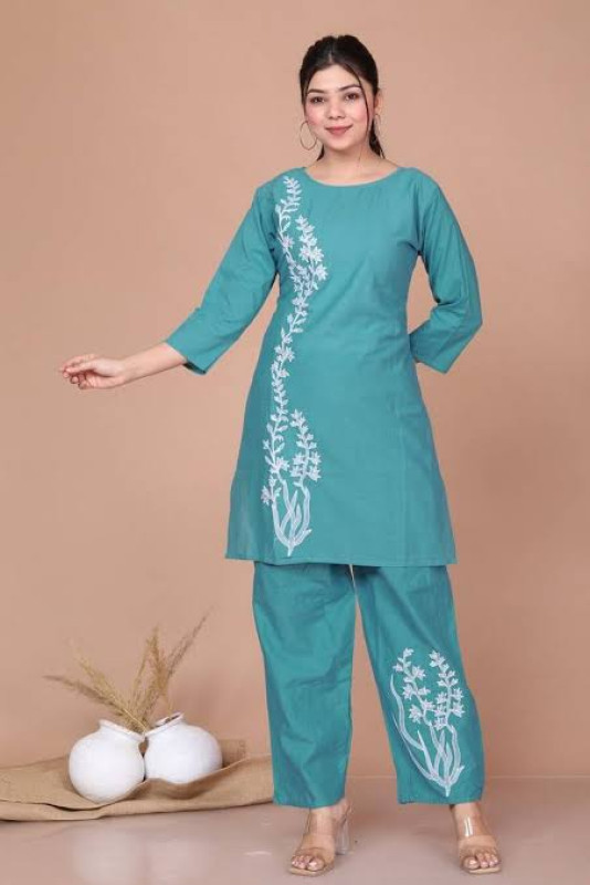 Womens Printed Cotton Co Ord Set