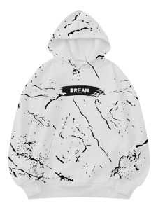 TAGDO Men's Letter Printed Pocket Front Drawstring Hoodie