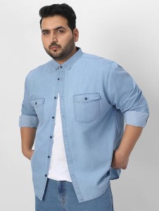 Urbano Plus Men's Full Sleeve Regular Fit Casual Denim Shirt